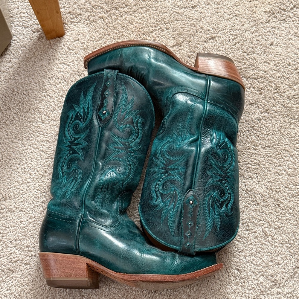 Blackstar Teal Cowboy Western Boots